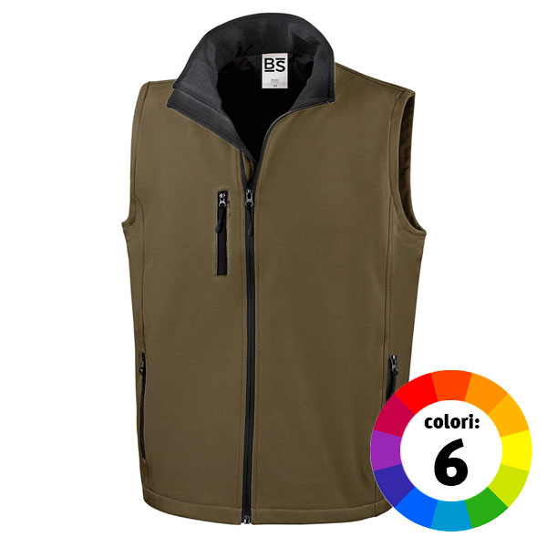 Gilet in softshell a due strati, interno in          